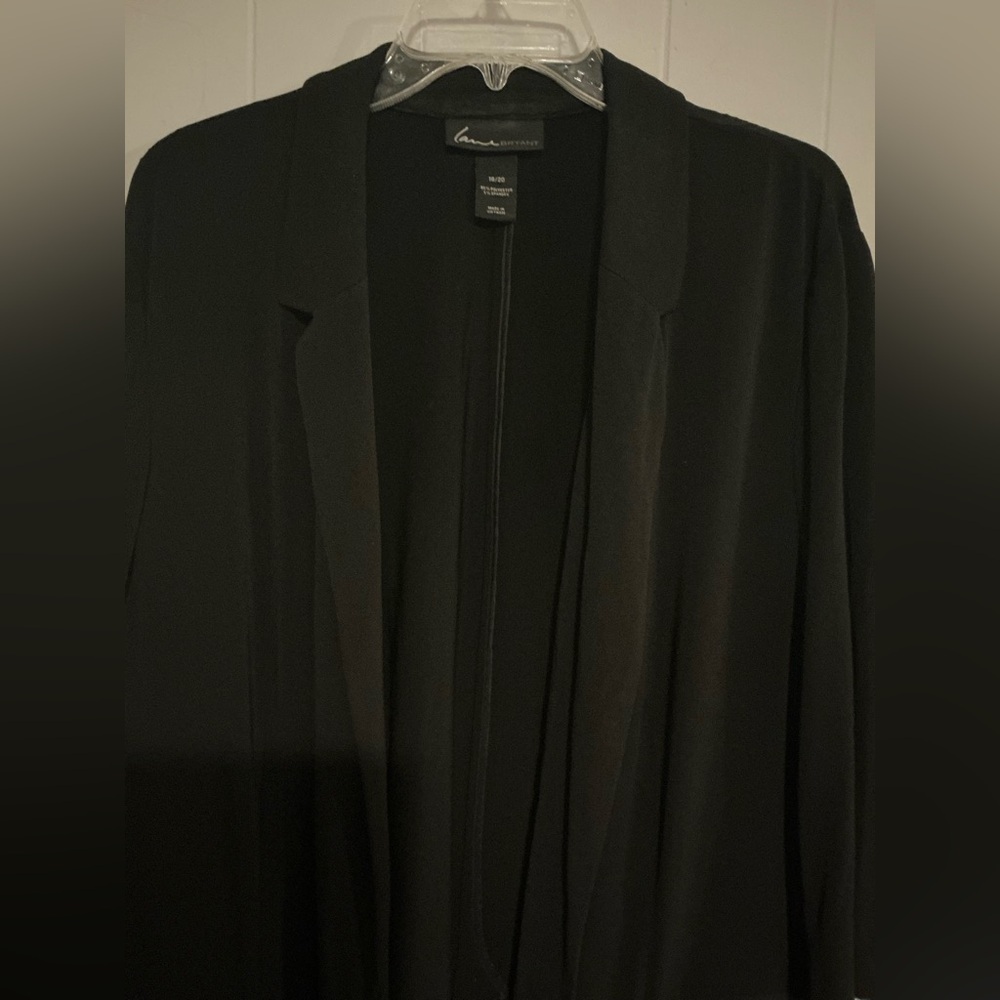 Lane Bryant Blazer 18/20 Black Jacket Silver Zipper Pockets - Picture 5 of 5